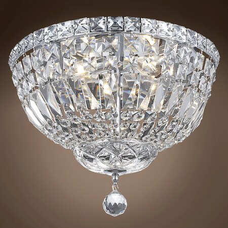 Joshua Marshal Invisible 4 Light 14 Chrome Flush Mount With Clear European/Swarovski 701258-003
